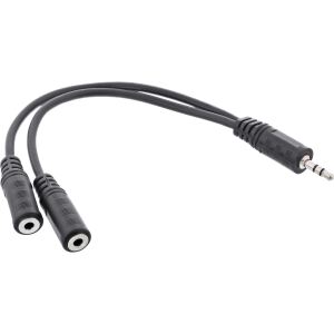 InLine Klinken Y-Kabel, 3,5mm Klinke ST an 2x 3,5mm Klinke BU, Stereo, 1m