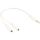 InLine Klinken Y-Kabel, 3,5mm ST an 2x 3,5mm BU, Stereo, weiß/vergoldet, 0,1m