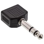 InLine Audio Adapter Stereo, 6,3mm Klinke Stecker an 2x 3,5mm Klinke Buchse