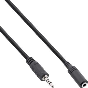 InLine Klinken Adapterkabel 4pol 2,5mm Stecker -> 4pol 3,5mm Buchse, 0,2m