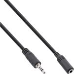 InLine Klinken Adapterkabel 4pol 2,5mm Stecker -> 4pol 3,5mm Buchse, 3m