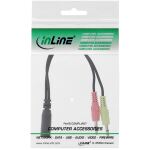 InLine Audio Headset Adapterkabel, 2x 3,5mm Stecker an 3,5mm Buchse OMTP, 0,15m