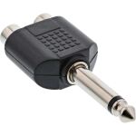 InLine Audio Adapter, 6,3mm Klinke Stecker an 2x Cinch Buchse, Mono