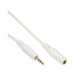 InLine Klinke Verlängerung, 3,5mm Stecker / Buchse, Stereo weiß / gold, 5m