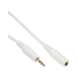 InLine Klinke Verlängerung, 3,5mm Stecker / Buchse, Stereo weiß / gold, 10m