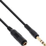 InLine Kopfhörerverlängerung, 6,3mm ST / BU, Stereo, vergoldete Kontakte, 2m
