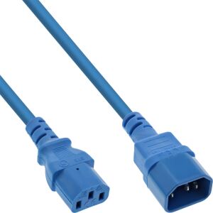 75er B-Pack InLine Kaltgeräteverlängerung, C13/C14, blau, 0,5m