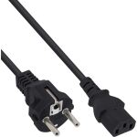35er B-Pack InLine Netzkabel, Schutzk. gerade/Kaltgeräte ST C13, schwarz, 1,8m
