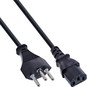 40er B-Pack InLine Netzkabel, Netzstecker Schweiz / Kaltgeräte ST C13, 1,8m