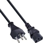40er B-Pack InLine Netzkabel, Netzstecker Schweiz / Kaltgeräte ST C13, 1,8m