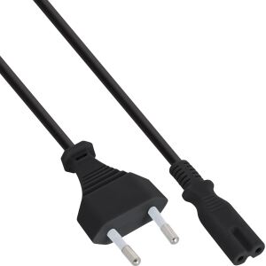 70er B-Pack InLine Netzkabel, Netzstecker / Euro 8 C7 Stecker, 1,5m