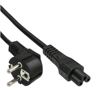35er B-Pack InLine Netzkabel für Noteb., Schutzk. gew. / 3pol Kuppl. schwarz 2m