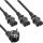 20er B-Pack InLine Netz-Y-Kabel, 1x Schutzkontakt / 3x Kaltgeräte, 1m