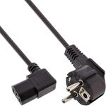 25er B-Pack InLine Netzkabel, Schutzk. gew. / C13 rechts abgew., schwarz, 3m
