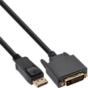 25er B-Pack InLine DisplayPort / DVI Konverter Kabel, schwarz, 2m