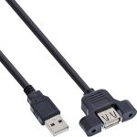 120er B-Pack InLine USB 2.0 Anschlusskabel, Stecker A / Einbaubuchse A, 0,6m