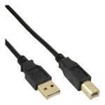 100er B-Pack InLine USB 2.0 Kabel, A an B, schwarz, Kontakte gold, 1m