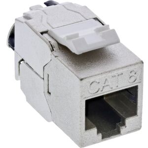 24er Bulk-Pack InLine Keystone RJ45 Buchse Slim, SNAP-In, Cat.8.1, integr. Kab.