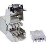 24er Bulk-Pack InLine Keystone RJ45 Buchse Slim, SNAP-In, Cat.8.1, integr. Kab.