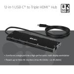 Club3D USB-C 12in1-HUB >3xHDMI/3xUSB-C/USB/LAN 8K30Hz...