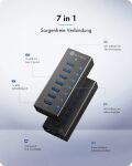 Hub 7-Port IcyBox USB 3.2 IB-AC618a Aluminium Gehäuse