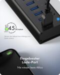 Hub 10-Port IcyBox USB 3.2 IB-AC6110a mit USB Ladeanschluss