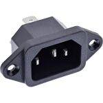InLine Kaltgeräte Einbaubuchse IEC-C14, schwarz, mit 6,3mm Steckfahne