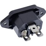 InLine Kaltgeräte Einbaubuchse IEC-C14, schwarz, mit 6,3mm Steckfahne