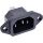 InLine Kaltgeräte Einbaubuchse IEC-C14, schwarz, mit 6,3mm Steckfahne