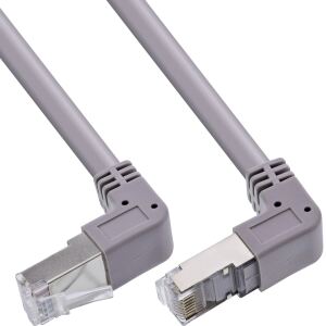 InLine Patchkabel oben/unten gewinkelt, S/FTP (PiMf), Cat.6, PVC, grau, 1,22m