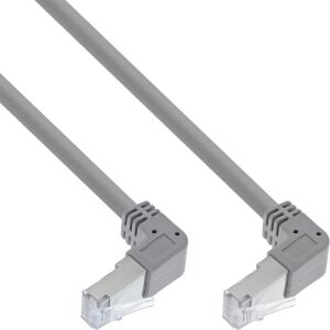 InLine Patchkabel oben/unten gewinkelt, S/FTP (PiMf), Cat.6, PVC, grau, 2,67m