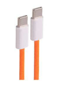 Shiverpeaks USB-C Ladekabel, 2.0, 60W, orange, Textil, 0,5m