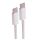 Shiverpeaks USB-C Ladekabel, 2.0, 60W, weiß, Textil, 3m