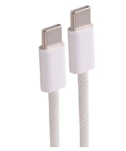 Shiverpeaks USB-C Ladekabel, 2.0, 60W, weiß, Textil, 2,5m