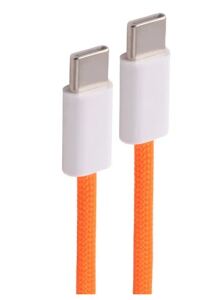 Shiverpeaks USB-C Ladekabel, 2.0, 60W, orange, Textil, 2,5m