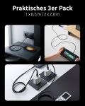 Intenso USB-A/USB-C Cable A60C Nylon 0.5m + 2x2m MIX Pack
