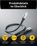 Intenso USB-A/USB-C Cable A60C Nylon 0.5m + 2x2m MIX Pack