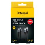 Intenso USB-C/USB-C Cable C100C Nylon 2m Black Double Pack