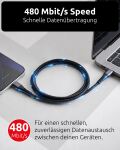 Intenso USB-C/USB-C Cable C100C Nylon 2m Black Double Pack