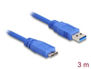 DeLOCK Micro USB 3.0 - 3m USB Kabel USB A 5 Gbit/s Blau