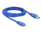 DeLOCK Micro USB 3.0 - 3m USB Kabel USB A 5 Gbit/s Blau