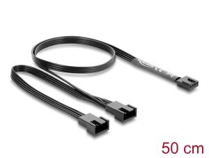 DELOCK Y-Lüfterkab 1x4Pin PWM Bu > 2x4 Pin St 50cm schwarz