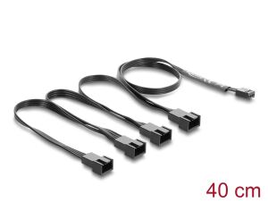 DELOCK Lüfterkab Splitter 1x4Pin PWM Bu>4x4Pin St 40cm schw