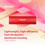 Patriot Externe Festplatte TRANSPORTER Lite - 512 GB - USB-C 3.2 Gen 2 - Rot