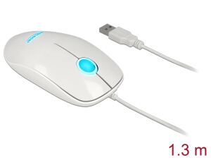 Delock Optische 3-Tasten LED Maus USB Typ-A weiß