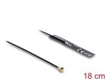 Delock WiFi 2,4 GHz Antenne I-PEX Inc., MHF® I Stecker 3,4 dBi omnidirektional mit Anschlusskabel 1.13 18 cm FPC intern Klebemontage