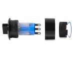 Delock Drehschalter zum Einbau 22 mm 6 x Lötanschluss rastend IP65 schwarz