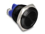 Delock Drucktaster zum Einbau 16 mm 2 x Schraubklemme Taster flach Aluminiumeloxiert tastend
