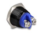 Delock Drucktaster zum Einbau 16 mm 2 x Schraubklemme Taster flach Aluminiumeloxiert tastend