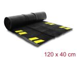Delock Kabelschutzmatte / Sicherheitsbodenmatte rutschfest mit Kabelkanal und Warnmarkierungen für Innen und Außenbereich 40 x 120 cm schwarz / gelb